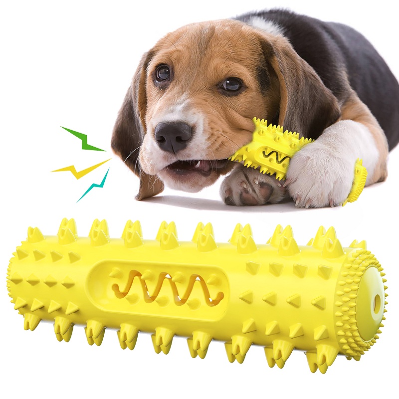 Amazon Bestseller TPR Zahnreinigung Gezahnte Molarenstange Hundezahnbürste Chew Quietschendes Haustier Hundespielzeug