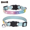 2021 neue Sicherheitsschnalle Leder Haustier Shiny Colorful Diamond Hundehalsband Bling mit Glocke