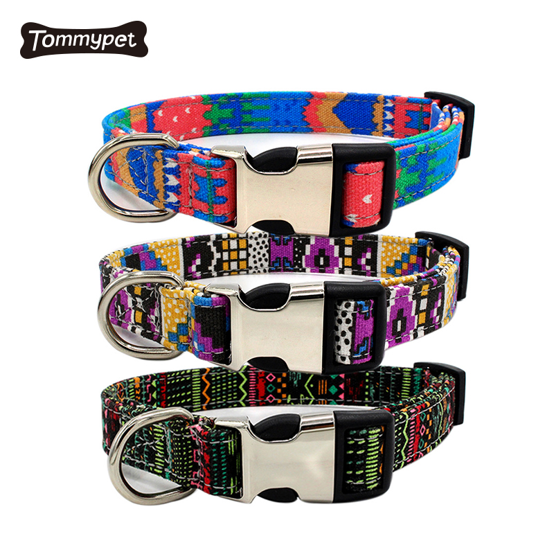 Mehrere Farben Bohemian Style Hundehalsband Schnellverschluss verstellbares Hundehalsband für Hunde