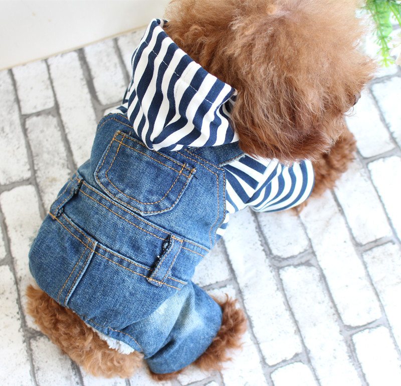 Private Label-Hersteller Benutzerdefinierte Mikrofaser-Reinigungs-Jeans-Vierbeinige Jungen-Haustier-Hundekleidung für Welpen
