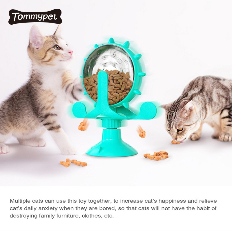 Turntable Interactive Slow Feeder Food Leakage Trainer Lustiges Katzenspielzeug
