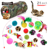 2021 Amazon meistverkaufte Federmäuse Interaktives Geschenk Haustier Plüsch Katzenspielzeug-Set für Katze